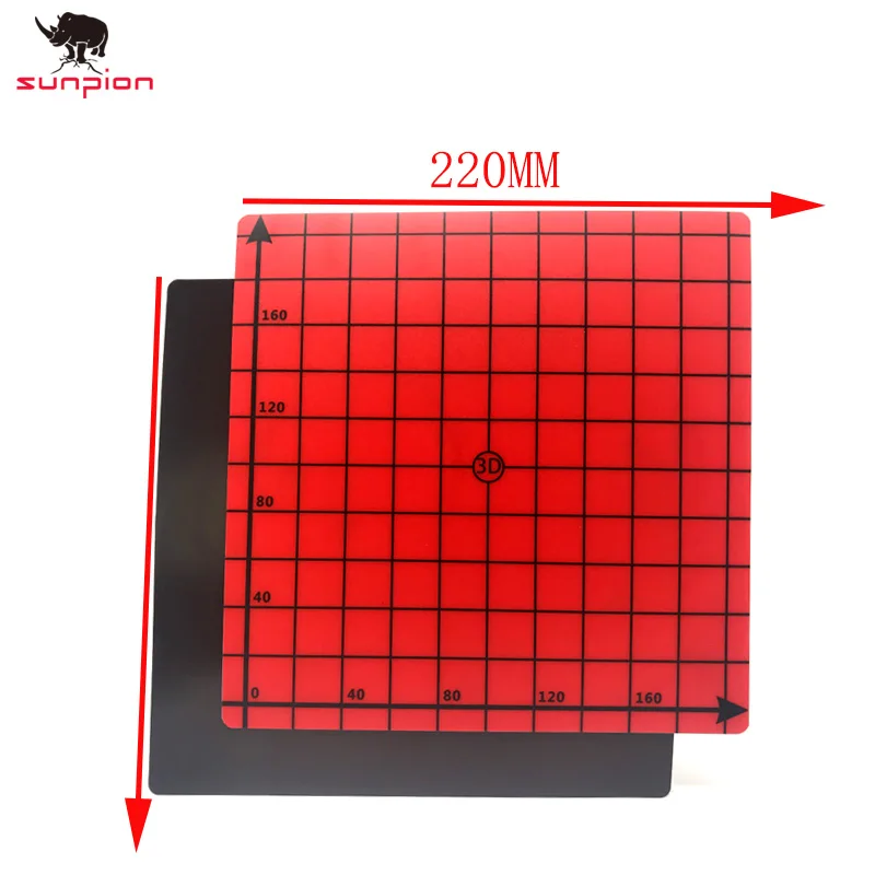 Goede SUNPION Magnetische Co ouml;rdineren Verwarmde Print Bed vierkante 220*220 Print Sticker Bouwen Plaat Flex Plaat PLA DIY 3D Printer onderdelen 2 stks