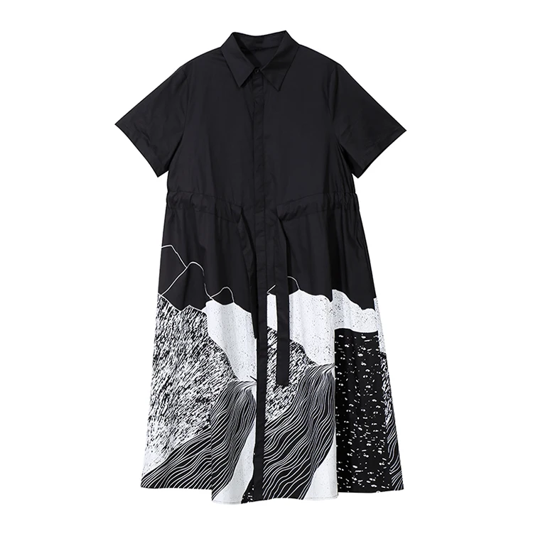 New Fashion Style Sash Lapel A-Line Casual Dresses Fashion Nova Clothing