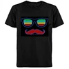 Hot Sale Sound Activated El T-qualizer Shirt Led T shirt El T-shirt  With 2pcs AA Battery Inverter Free Shipping 2