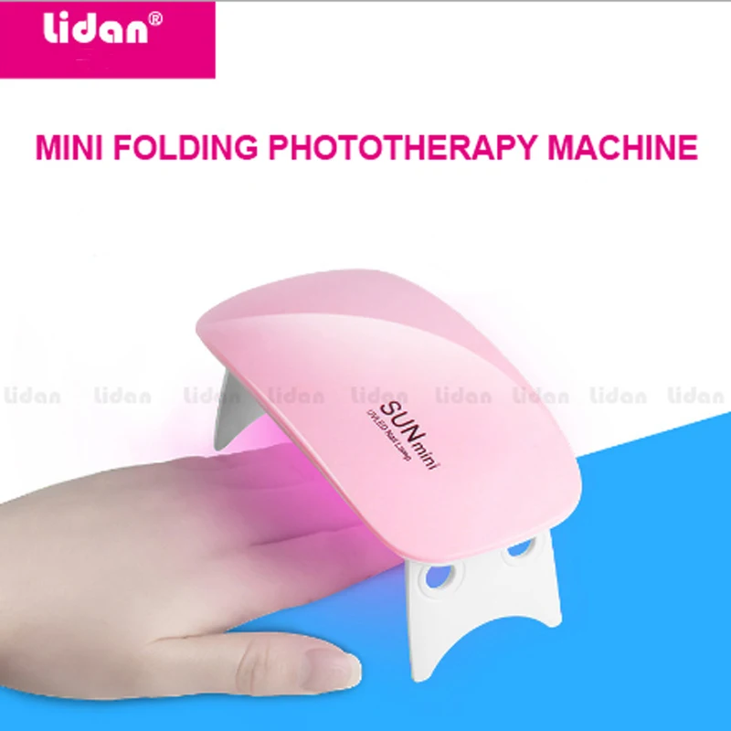 LIDAN SUN MINI 6 Вт складной 2 зубчатой передачи 6 Lampara Cabine УФ светодиодный гель световая мышь лак для ногтей компактный