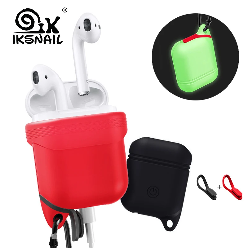 IKSNAIL Светящиеся в темноте силиконовые чехлы для Apple Airpods светящийся защитный