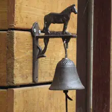 Cast Iron Decor Garden Promotion For Promotional Retro Wrought Iron Decorations Horse Cast Hand Bells Bell Rings Country Style Gardens Wall