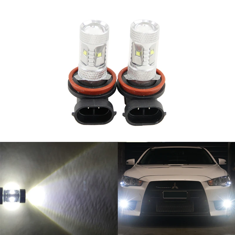 

Direct Fit For Mitsubishi Lancer 10-14 ASX 11-12 6500K White Led Light Bulbs For Car Front Driving Fog Replacement Bulbs