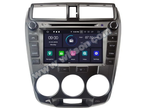 Cheap 8" Android 9.0 OS Car DVD Multimedia GPS Radio for Honda City 2008 2009 2010 2011 2012 2013 Ballade 2008-2013 City S 2008-2013 1