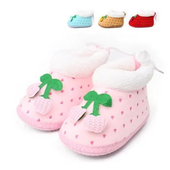 

New cute autumn and winter baby cotton shoes boots thick warm soft bottom toddler shoes