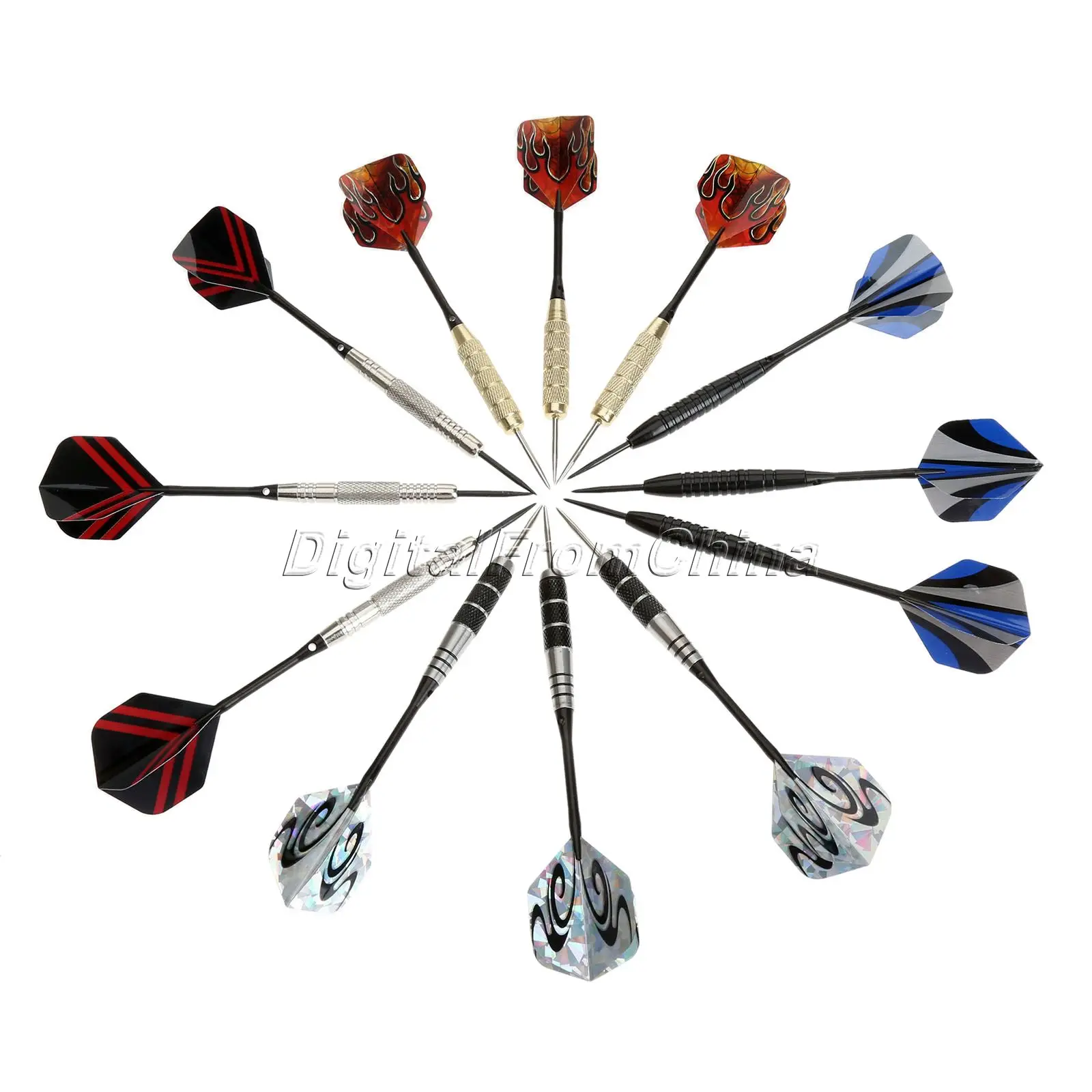 Buy NEW 4 Color 12Pcs/Sets of Darts Professional 22g Steel Tip Dart With