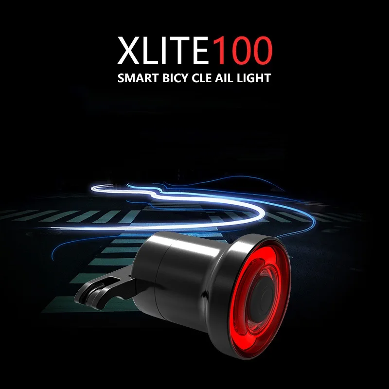 XLITE100 умный цикл задняя лампа ж/тормозной светильник Авто/ручное управление до 50 ч Время горения сплав корпус USB Перезаряжаемый