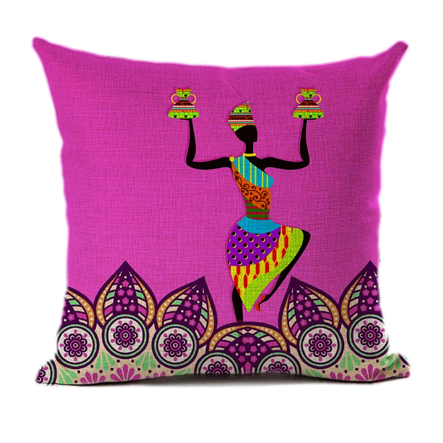 Экзотическая мандала, чехол для подушки в этническом стиле, Африканский женский слон, индийский обнимающий чехол для подушки в богемном стиле, домашний чехол для подушки - Цвет: Linen-08