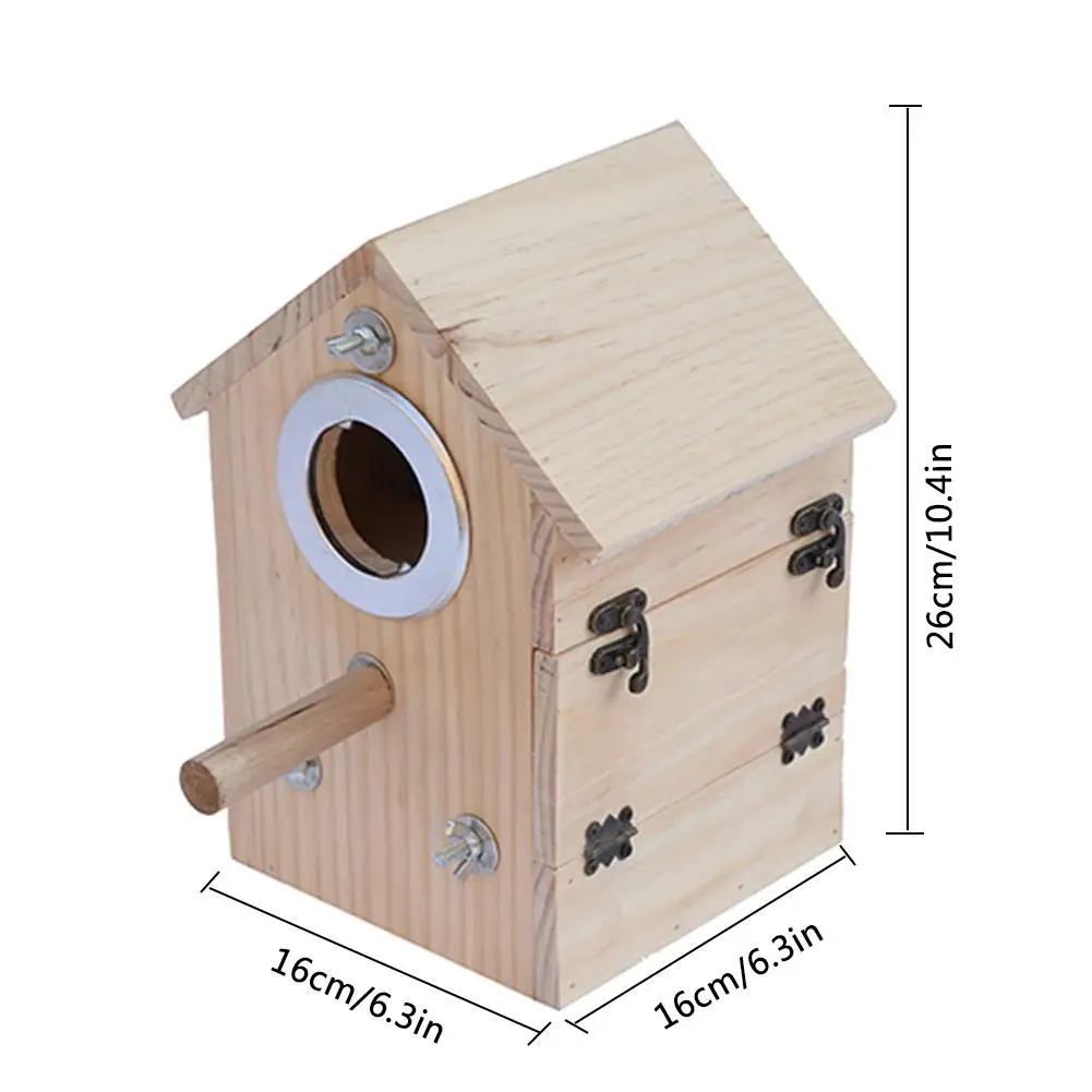 Деревянный Птичий дом коробка для разведения гнездо инкубационная коробка кормушка для птиц для попугая деревянный открытый птичий домик