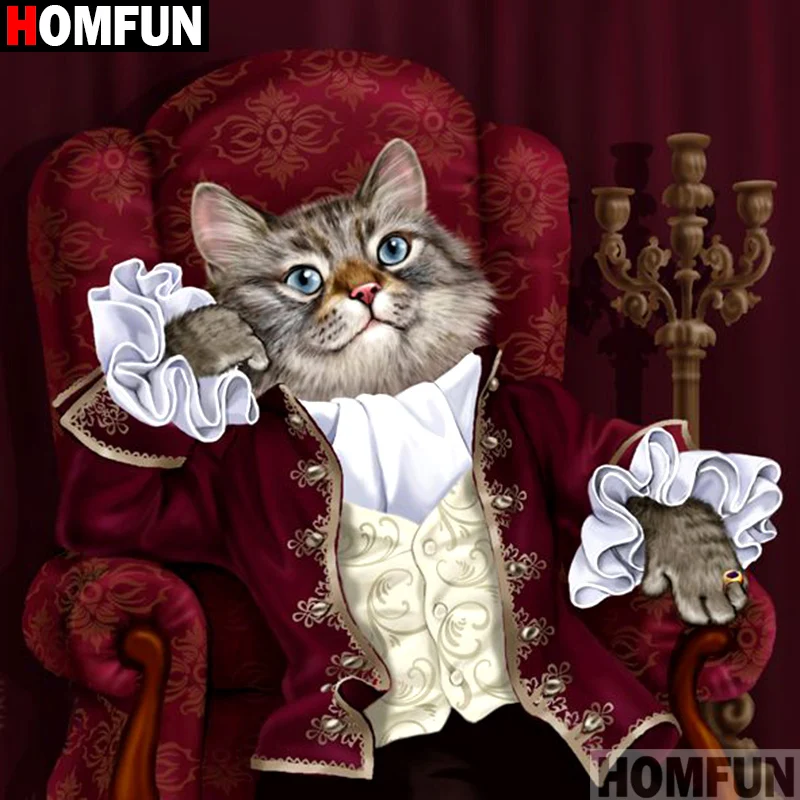 Homfun Full Square/Round Drill 5D DIY Diamond Painting &quotCartoon cat&quot 3D Embroidery Cross Stitch Home Decor Gift A11473 | Дом и сад