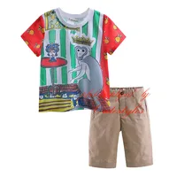 Colourful Fashion Style Hot Sale Monkey Pattern Boys Clothing Sets Boy Kids Clothes CS90318-18L