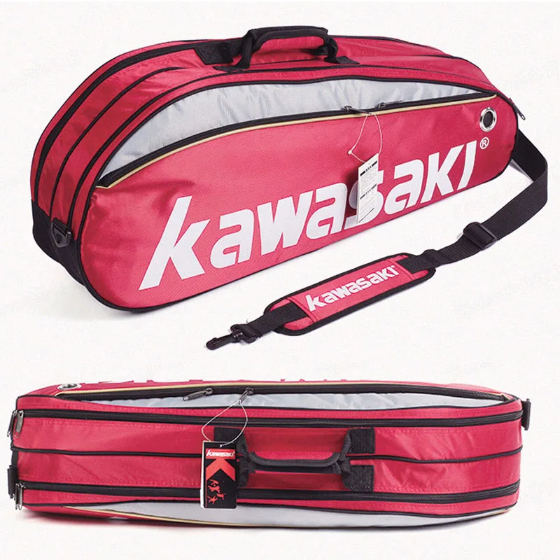 Kawasaki raqueta de bádminton bolsa impermeable hombro raqueta de Squash deportes de equipo bolsas pueden contener 3 raquetas con bolsa de zapatos Kawasaki raqueta de bádminton bolsa impermeable hombro raqueta de Squash deportes de equipo bolsas pueden contener 3 raquetas con bolsa de zapatos
