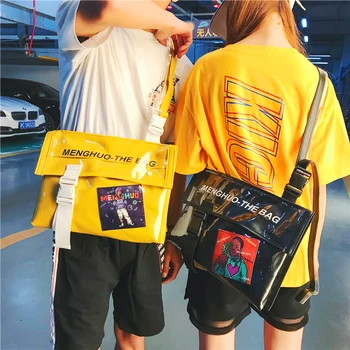 

INS Hot Sale Harajuku Hip-Hop Crossbody Bag Women Men Fashion Street Pu Messenger Bags Brand Vintage Shoulder Bag Preppy Style