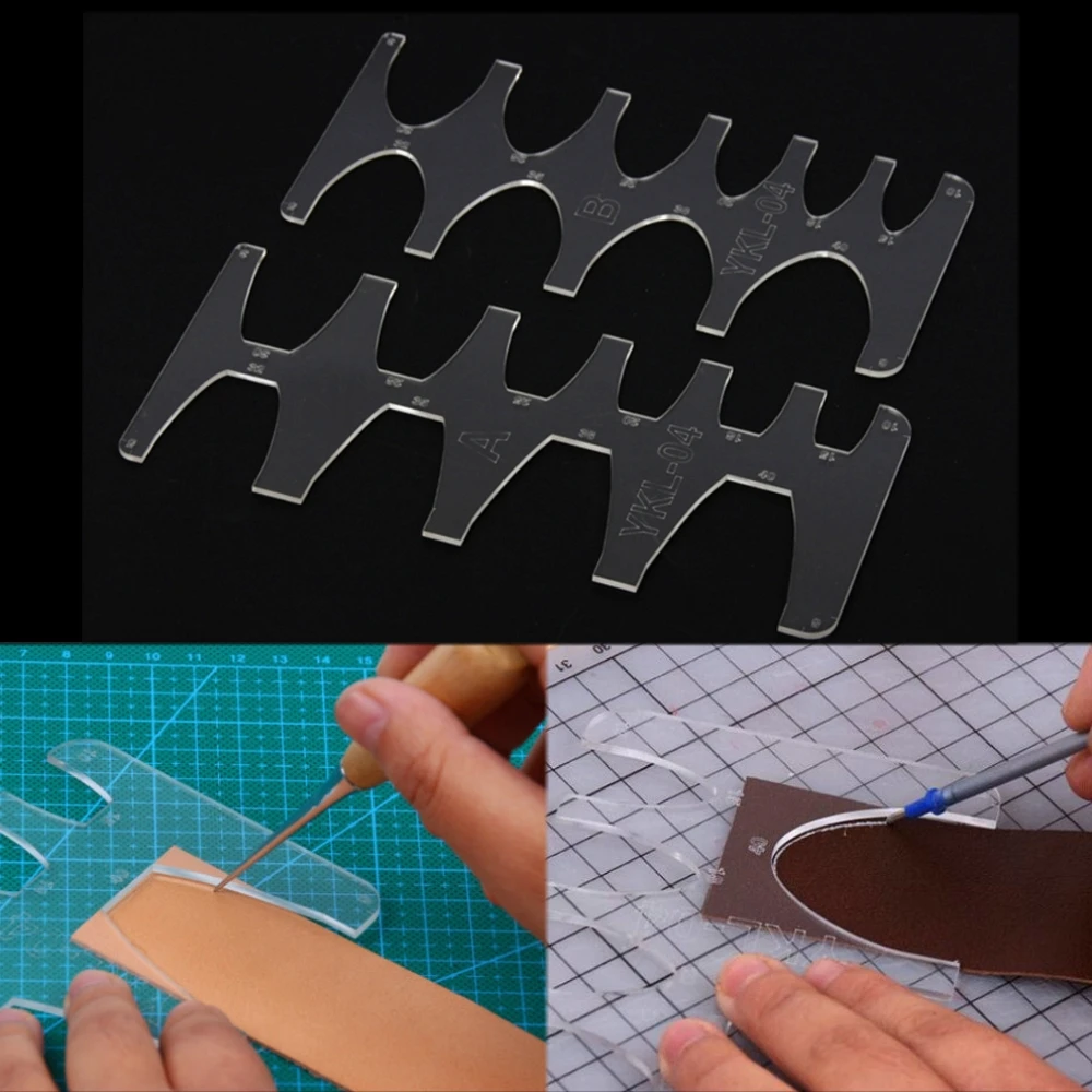 

DIY Leathercraft Acrylic Leather Belt Sword Tail Square Tail Stencil Template