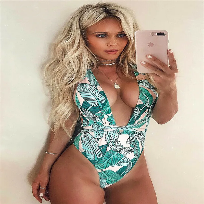 

Trendy Women clothes Polyester casual Floral One Piece Swimsuit Push-up Padded Bikini Swimwear Bathing Suit HOT