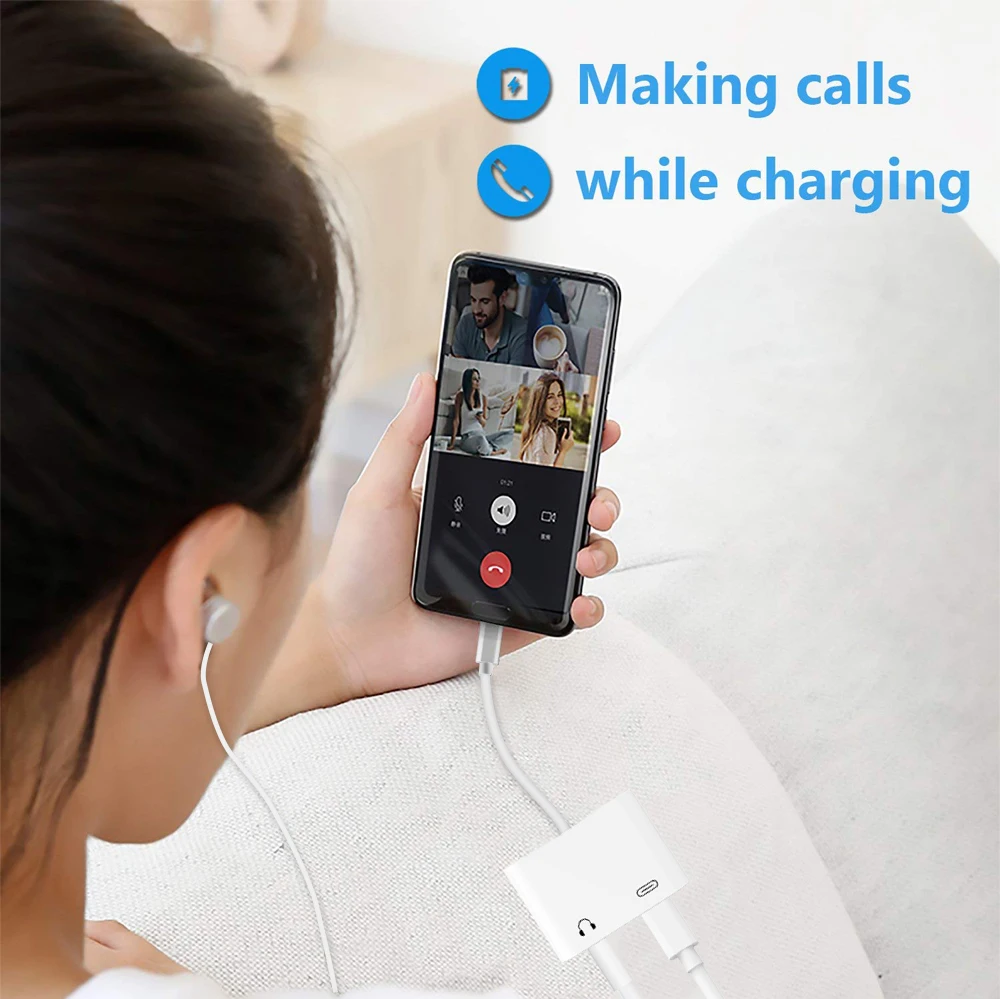 Ascromy USB C Splitter to 3.5mm Type C Adapter Audio Charger AUX Adapter For Huawei Mate 10 P20 Pro Samsung Galaxy S8 Plus Typec (5)