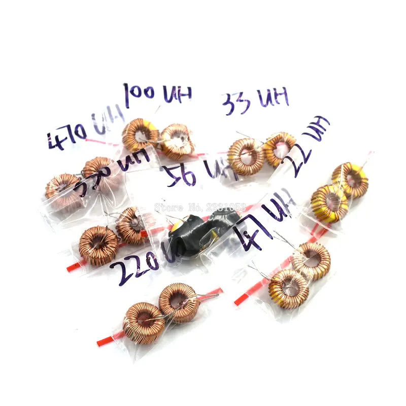 10Pcs Magnetic Inductance Wire Wound Coil 470UH 3A Toroidal Inductor for LM2596 Toroid Core Inductor