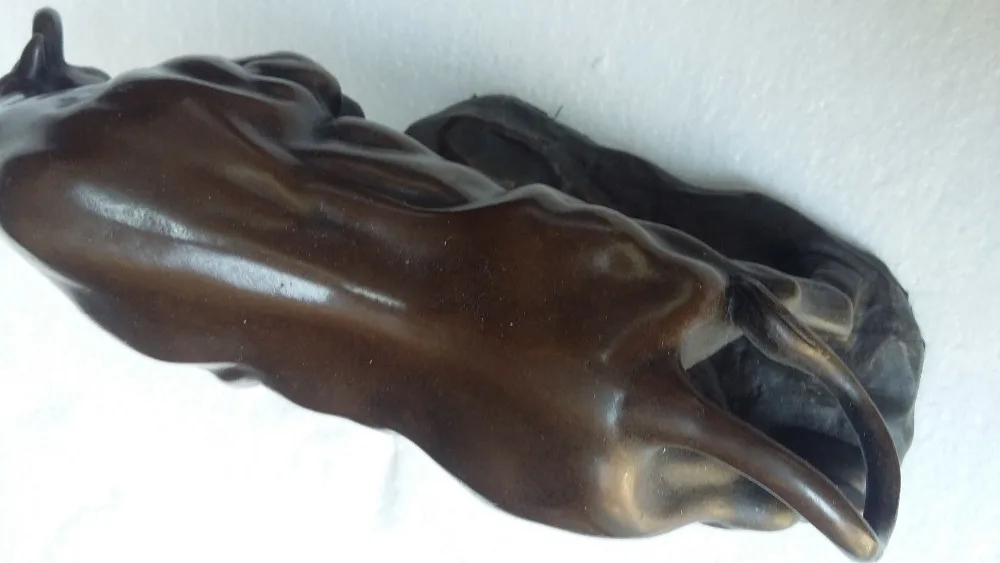 

2801<+New 9 Chinese Pure Bronze Copper Feng Shui cow OX Art Statue
