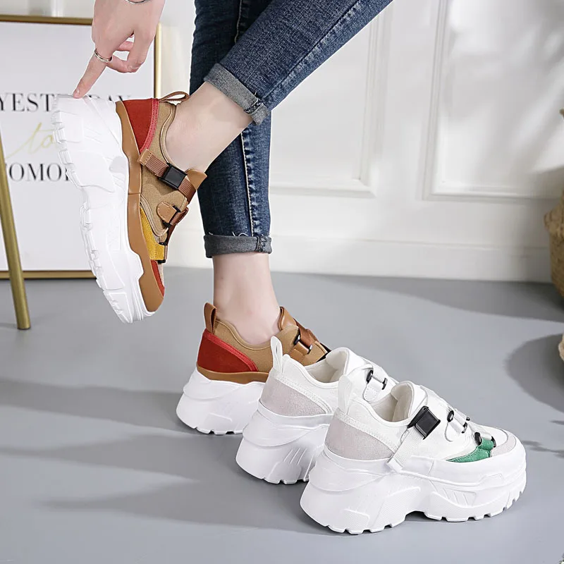 

Tleni super fire shoes women's sports shoes summer 2018 new the increase in the wild sports port wind thick sneakers ZK-119