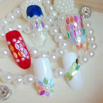 

12 Pcs DIY Nail Art Decoration Horse Eye Shape Sequins Acrylic Glitter Nail Sequin 3D Nail Decals Manicure Tools