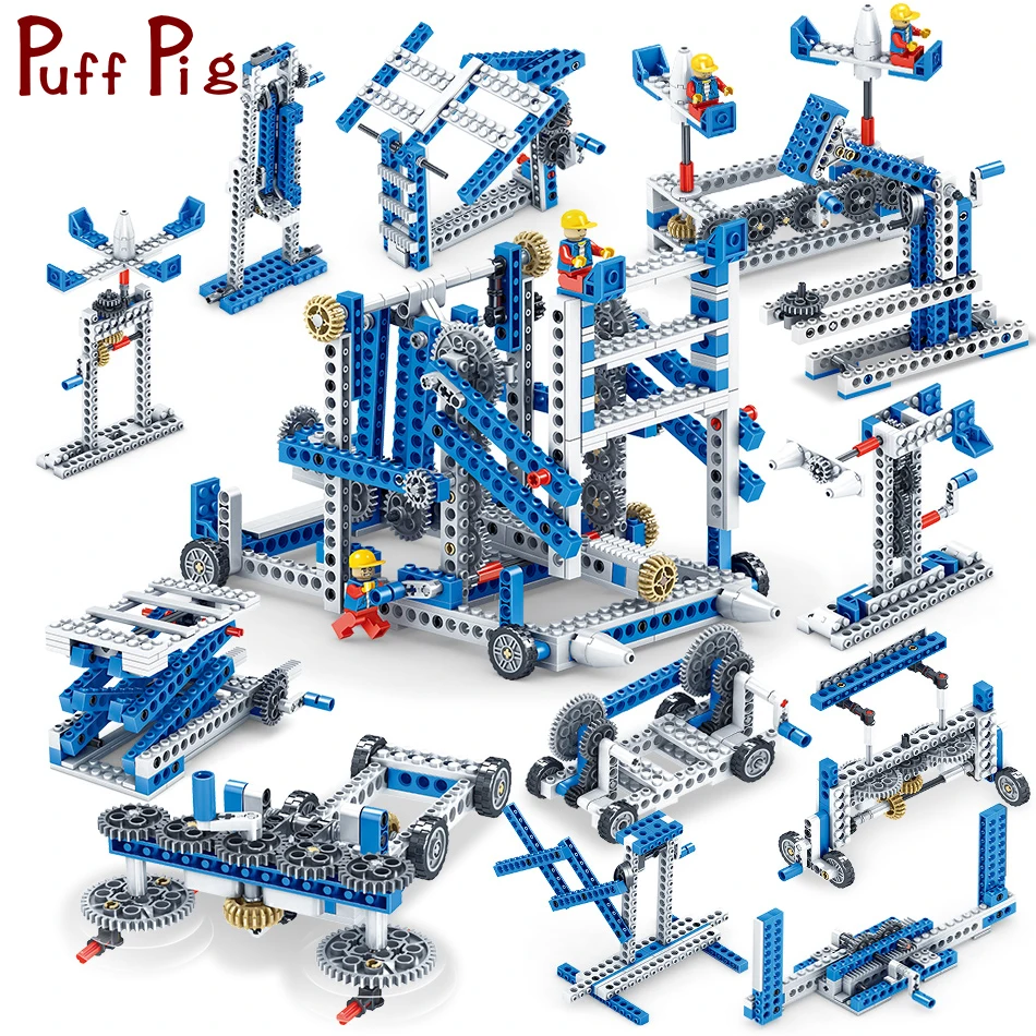 

4types 3in1 Creative Gear Driving Engineer Vehicles Building Blocks Jouet Juguetes Technic Education Assemble Kids Toys