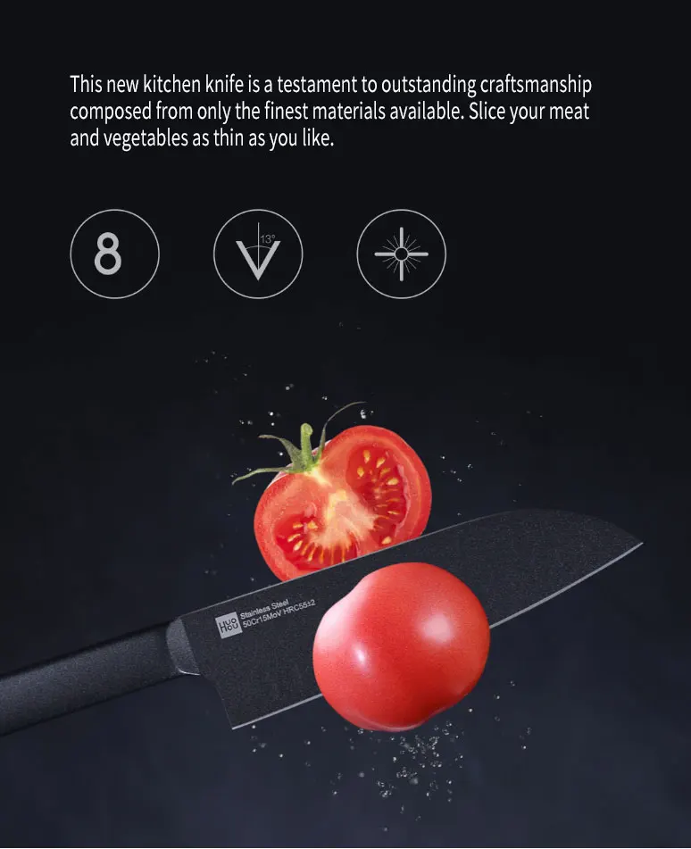 Xiaomi Mijia Cool Black Non-Stick Knife Stainless Steel Knife Set 