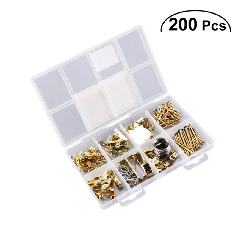 200PCS Picture Frames Hanging Hooks Photos Hangers Picture Hanging Kit