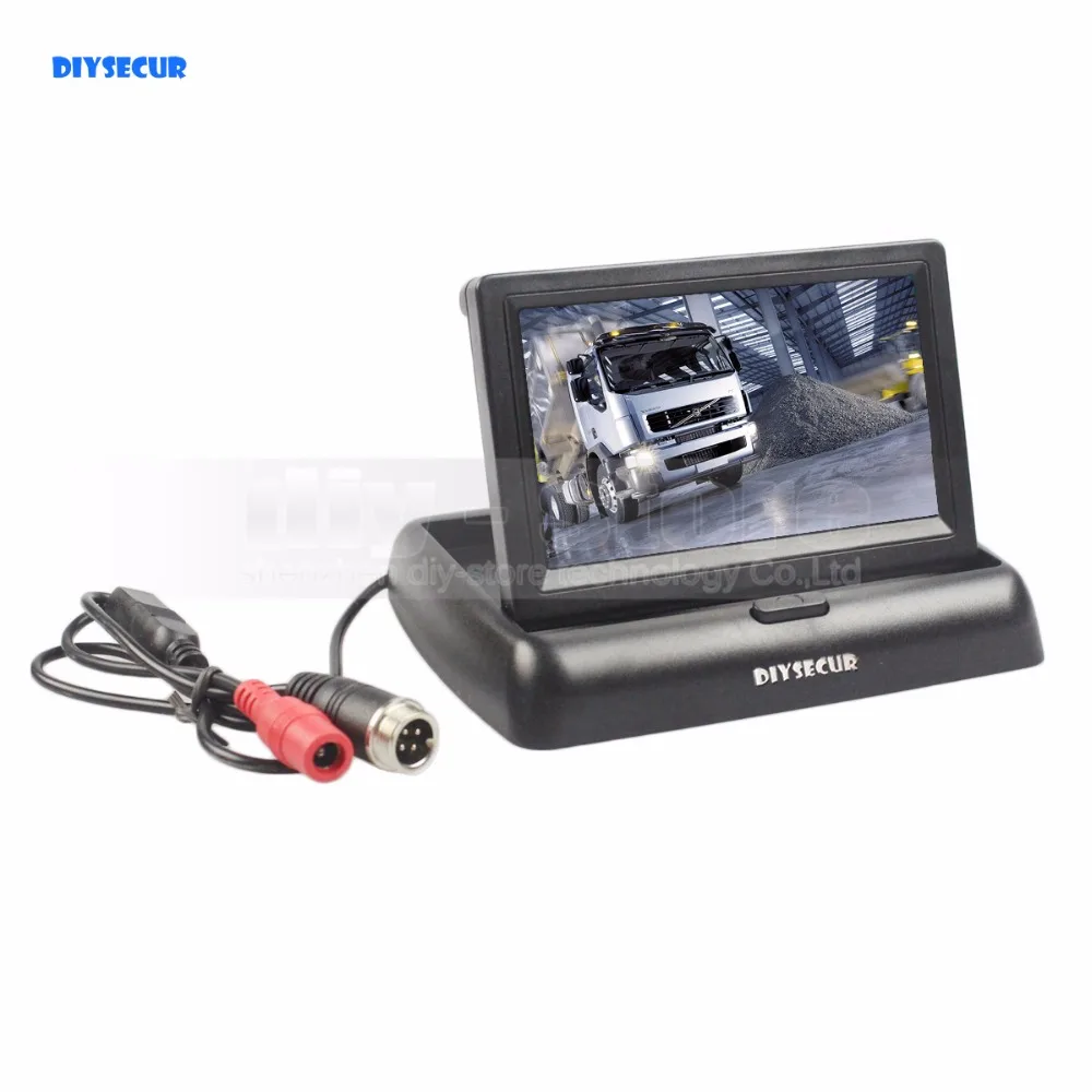 

DIYSECUR DC12V-24V 4PIN 4.3 inch Foldable TFT LCD Reverse Rear View Car Monitor for Car Truck Bus
