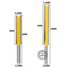 6,35 мм хвостовик, твердосплавный фрезерный станок с ЧПУ, деревообрабатывающий фрезерный станок, Гравировальный инструмент по дереву, 2 флейты Расширенный триммер Концевая фреза