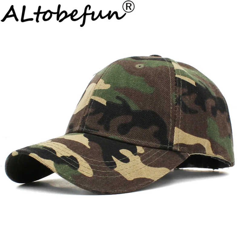 

ALTOBEFUN Spring Summer Men Army Camouflage Snakback Cap Lady Sun-shading Women Baseball Cap Hip Hop Hat Feminino AD922