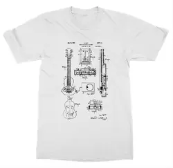 Горячая Распродажа Мужская футболка модная электрогитара патент футболка музыка концерт изобретение Новый Advance торговая марка Лето