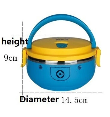 1-4 слоя милый мультфильм контейнер для продуктов миска коробка для детей с пластиковыми Tiffin Коробки Тепловой Bento для школьников - Цвет: 1 one layer