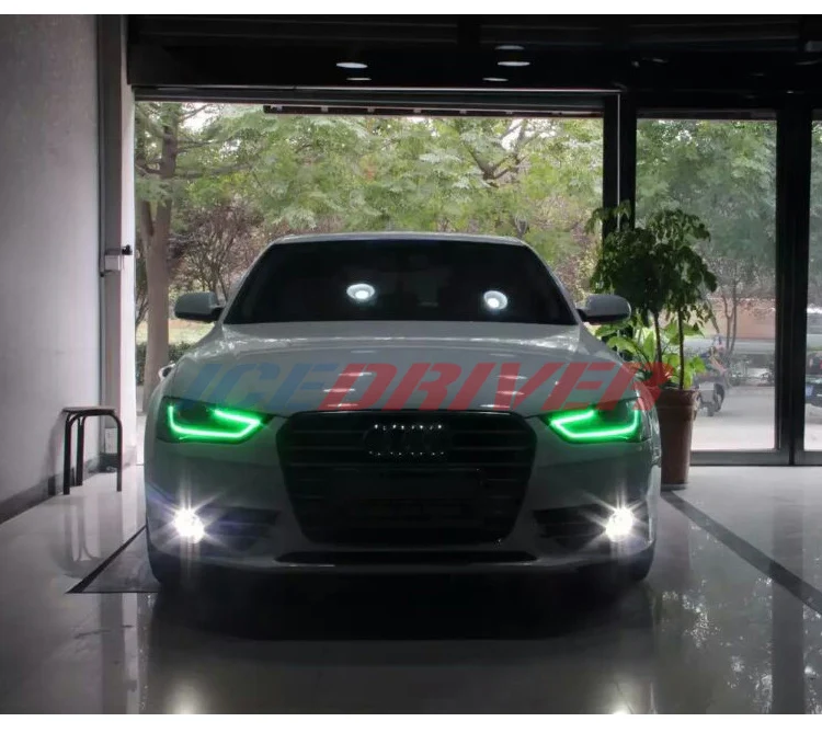 Icedriver для AUDI A4 S4 DRL RGB многоцветный светодиодный панели 2013- дневные ходовые огни красный синий Демон освещение для глаз лампы