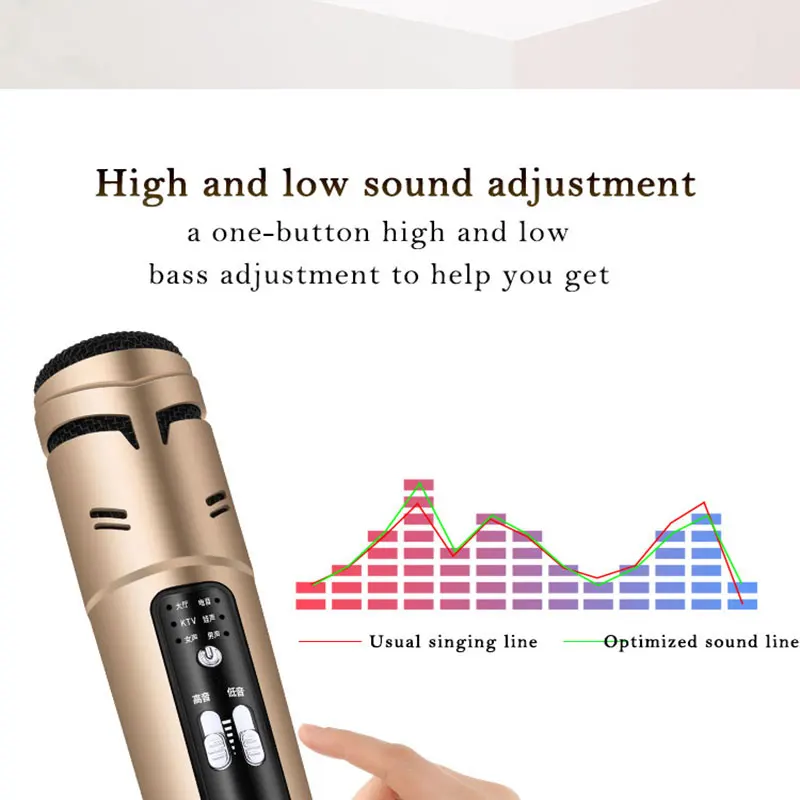 Модный мини-микрофон для караоке, профессиональный проводной микрофон для мобильного телефона, антиразбрызгивающий конденсаторный Студийный микрофон