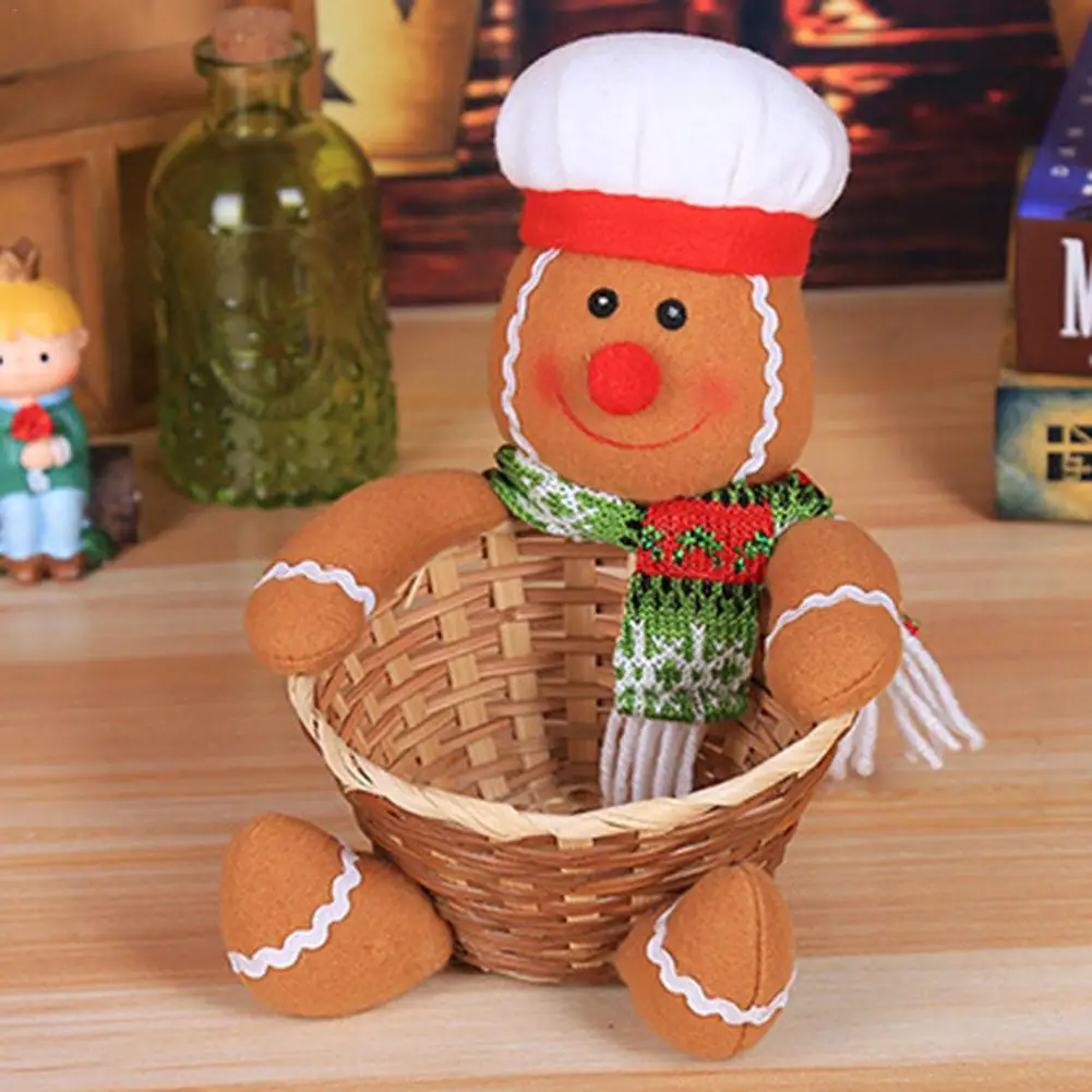 New Christmas Reindeer Candy Basket Santa Snowman Elk Children Gift Basket Christmas Decorative Supplies