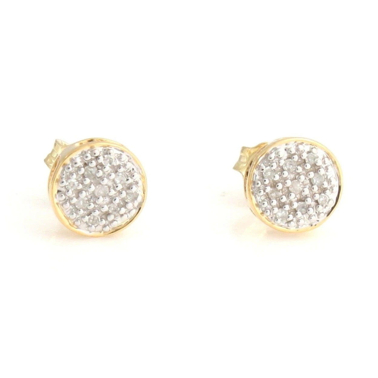 18K Yellow Gold Plated Sterling Silver Stud Earrings With Screw Back Q038
