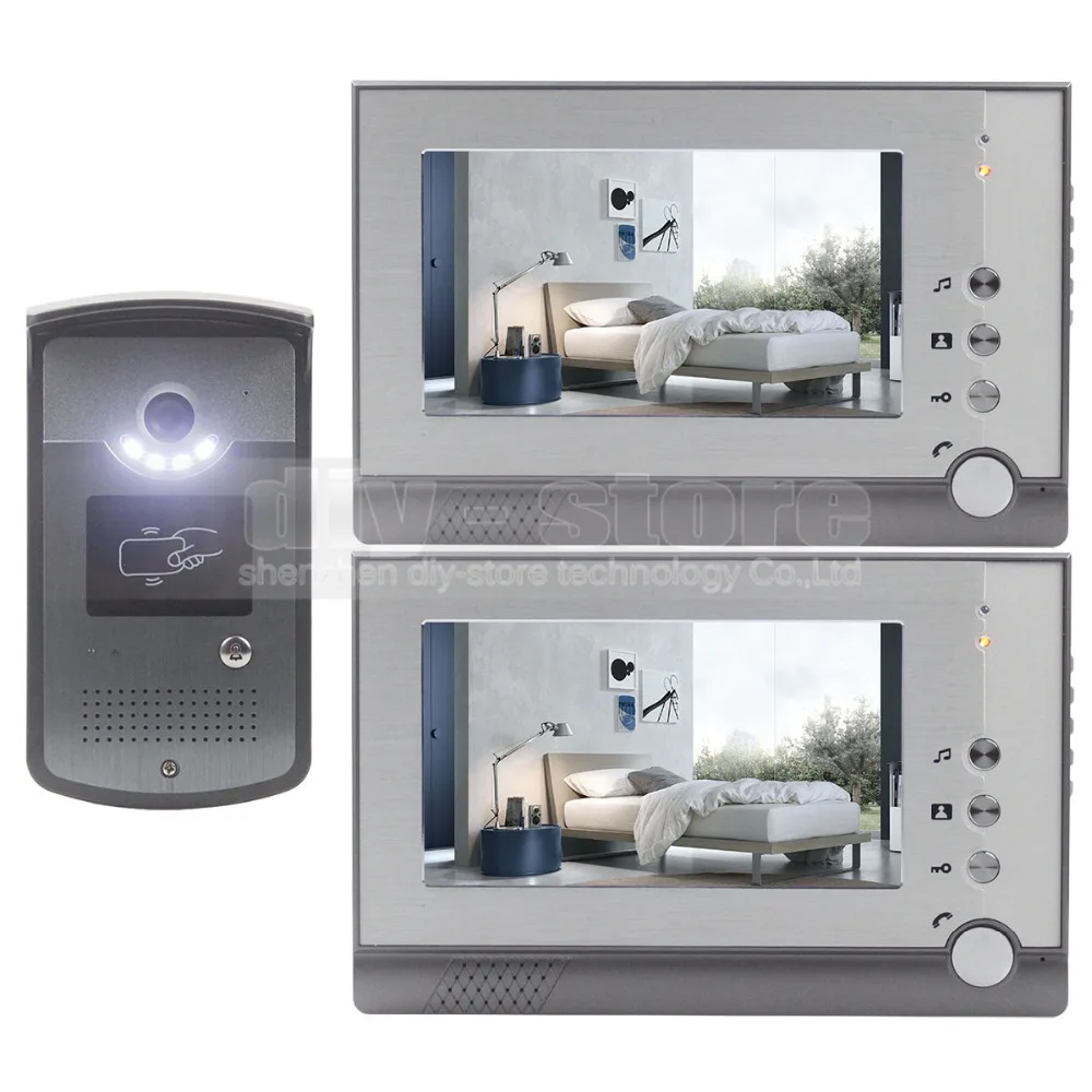 DIYSECUR 7 inch Handfree Color LCD Display Video Door Phone Enter Intercom Doorbell Card Key Reader RFID LED Night Vision Camera DIYSECUR 7 inch Handfree Color LCD Display Video Door Phone Enter Intercom Doorbell Card Key Reader RFID LED Night Vision Camera