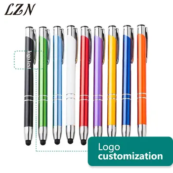 

LZN Touch Screen Ballpoint Metal Pen Office Supplies School Button Metal Pen Student Pen Free Engraved Name/Text/Date as Gift