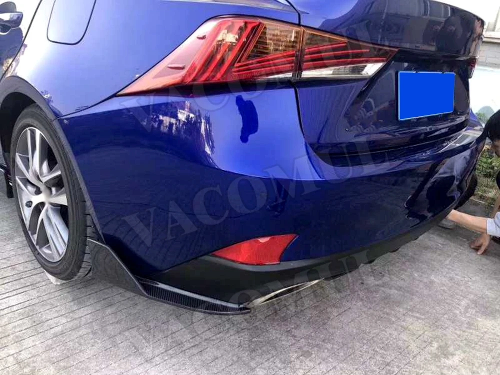 Carbon Fiber Rear Bumper Lip Diffuser Bumper Protector With Splittefor LEXUS IS300 IS350 IS F Sport Sedan 4 Door 17-18