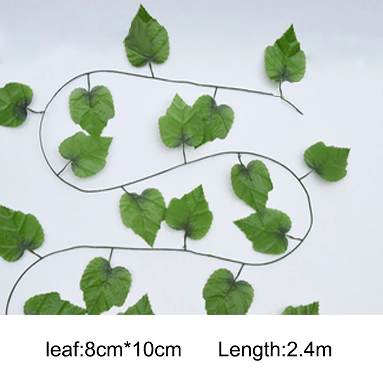 Пластиковая искусственная лоза Плюща с зелеными листьями Искусственный лист плюща для рептилий-амфибий Зеленые искусственные растения домашний декор