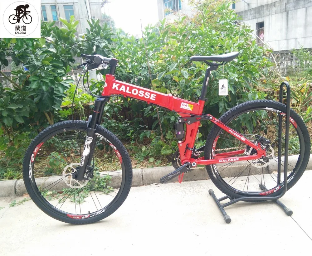 Excellent Kalosse Hydraulic brakes bicycle  full suspension mountain bike    folding mountain  bicycle  30 speed   26er 1