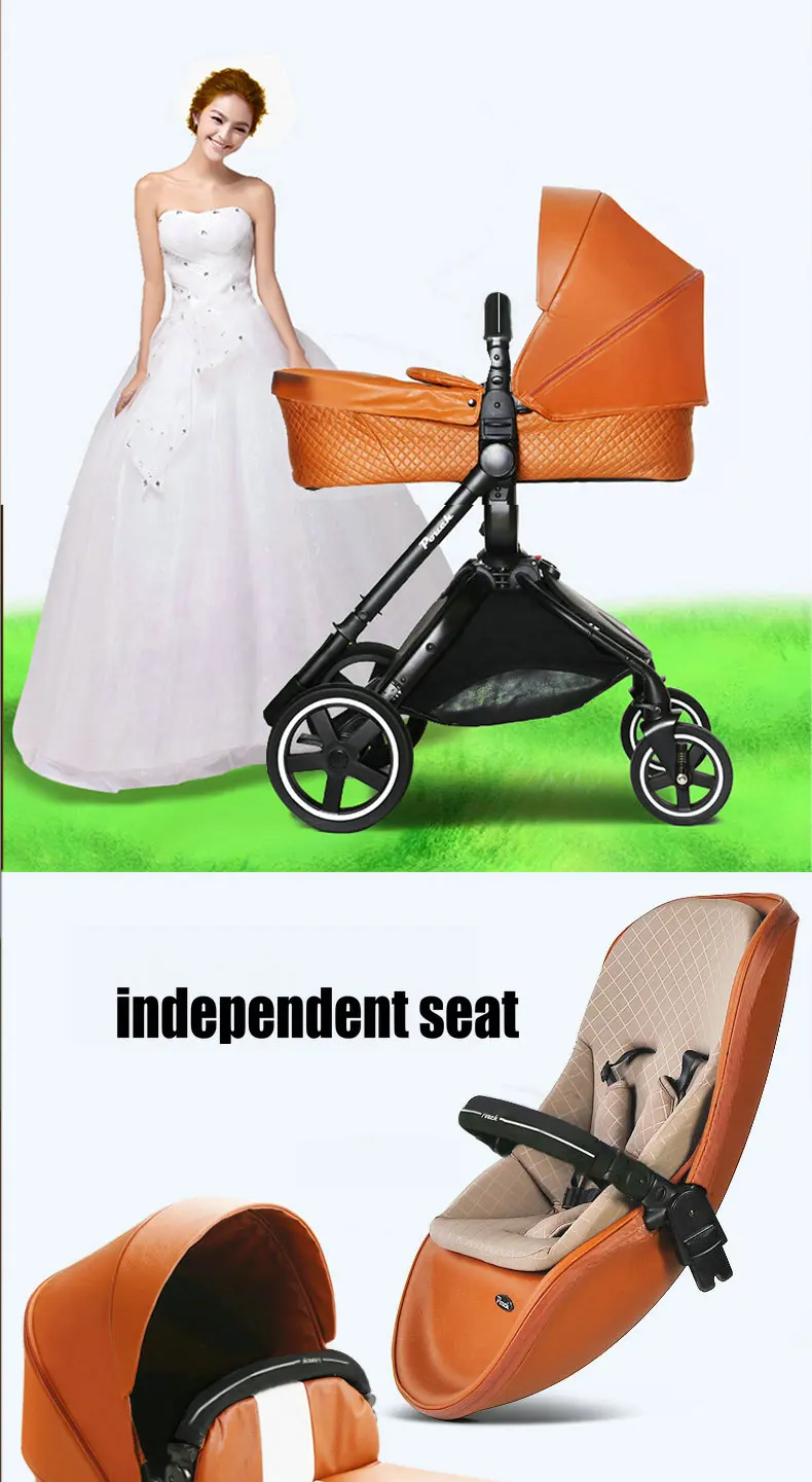 2 в 1 детская коляска с спальной корзиной, резиновые колеса красивый пейзаж для детей коляска, раза детская коляска с хорошей амортизацией