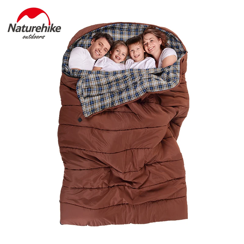 

NatureHike Spring & Autumn Sleeping Bag 3 Person Large Space for Family Cotton Sleeping Bag Envelope Type Camping Equipment