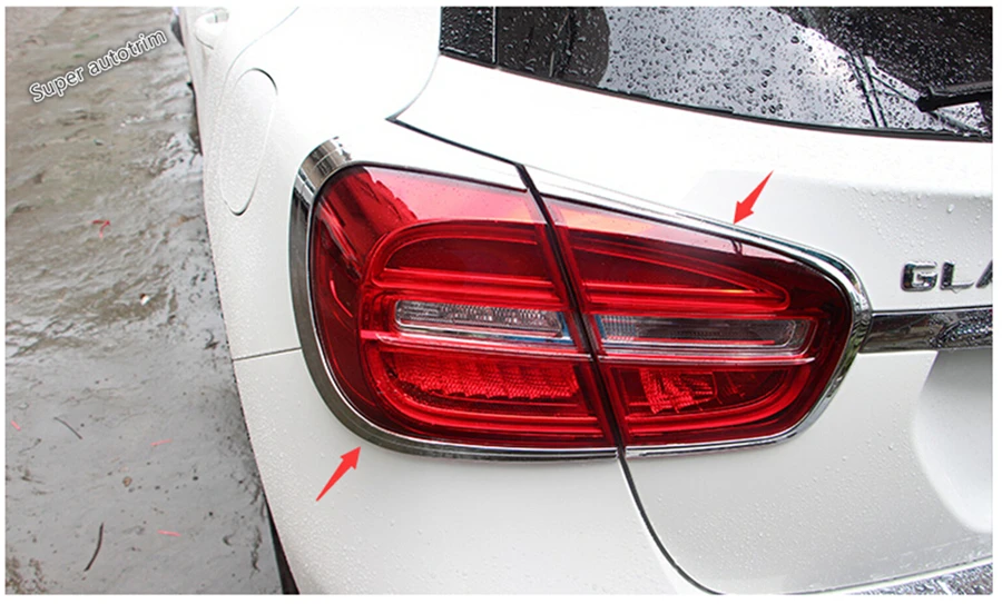 

Lapetus Chrome Rear Tail Light Tailgate Lamp Cover Trim 4 Piece / Set For Mercedes Benz GLA 200 220 X156 2015 2016 2017