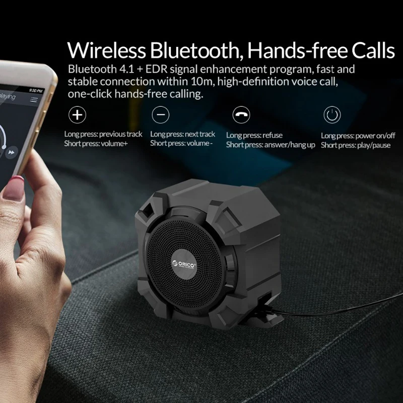 ORICO открытый мини-трехстоечный Bluetooth динамик портативный Bluetooth динамик беспроводной громкий динамик звук IPX4 вода 500 мАч