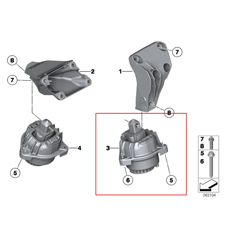 1 шт крепления двигателя для BMW F10 F07GT 520i 528i N20 22116785601 2010