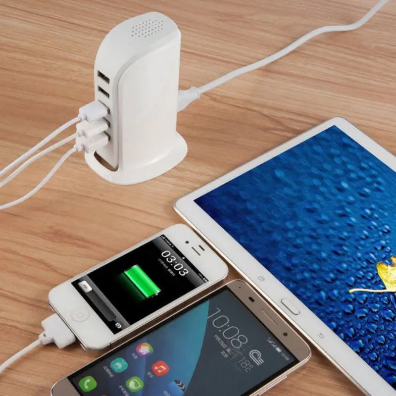 العالمي 5 منافذ شاحن USB متعدد USB حامل محطة شحن الهاتف المحمول سطح المكتب جدار المنزل شواحن الاتحاد الأوروبي الولايات المتحدة التوصيل