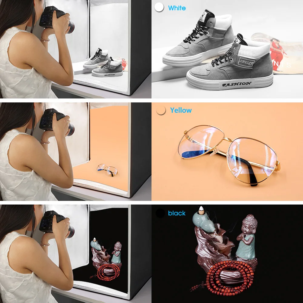 Capsaver лайтбокс Складная фотостудия Портативная фотостудия палатка 40 см 60 см 80 см световая коробка для ювелирных изделий одежда для стрельбы Capsaver лайтбокс Складная фотостудия Портативная фотостудия палатка 40 см 60 см 80 см световая коробка для ювелирных изделий одежда для стрельбы