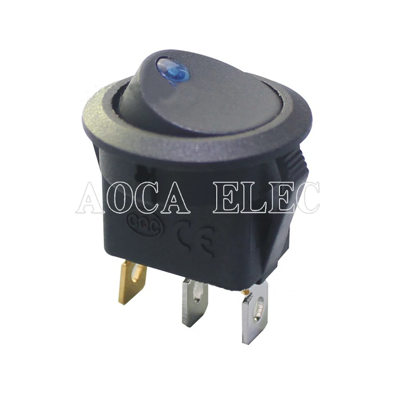 100 шт. KCD1-8-101EN SPST 3 Pin ON OFF 12 V светодиодный автоматический клавишный выключатель питания с точечным светом