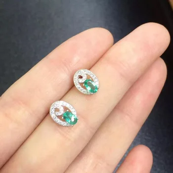 

2017 Time-limited Qi Xuan_Trendy Jewelry_Colombia Green Stone Elegant Earring_S925 Solid Silver Earrings_Factory Directly Sales